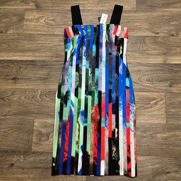 NEW Milly Lorena Striped Pattern Dress Black Size 0 NWT - Picture 5 of 7